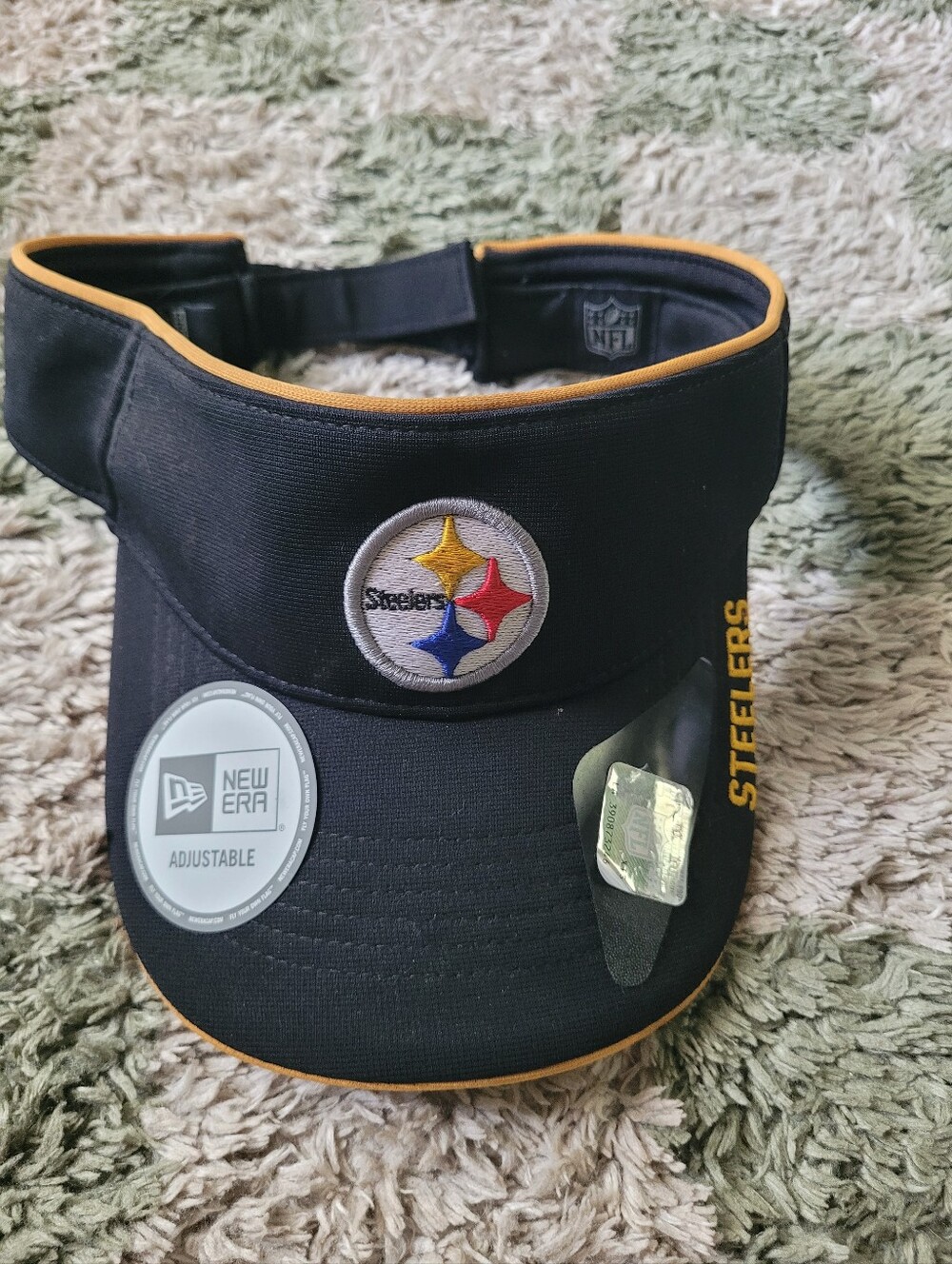 47 Mens Pittsburgh Steelers Black and Gold Visor